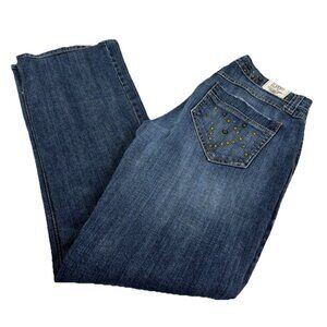 VTG Department Of Peace Sz 8/10 (Actual 32x31.5) Embellished Bootcut Jeans GUC